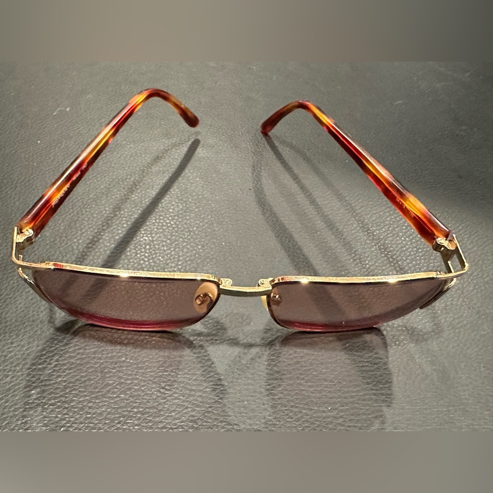 Men’s Saint Laurent brown gold prescription eyeglasses frames 58 15 135.